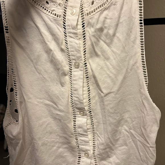 Anthropologie white eyelet embroidery top - Picture 5 of 9
